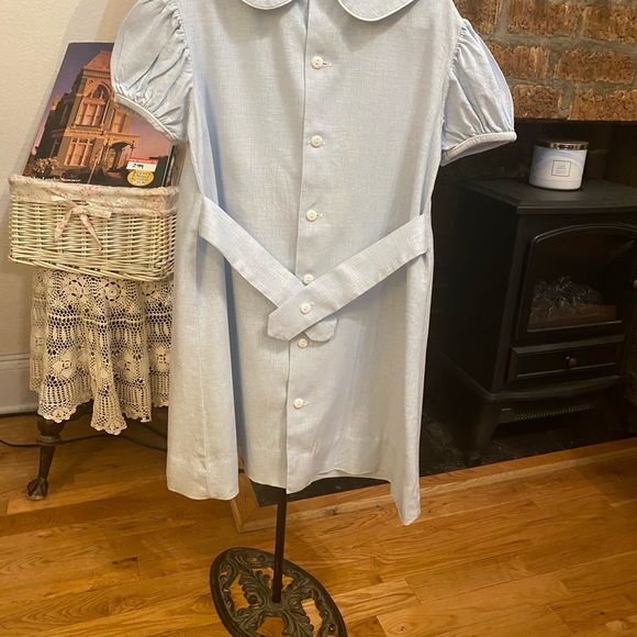 Vintage Cute As a Button Girls Linen Dress size 5 - Picture 9 of 16
